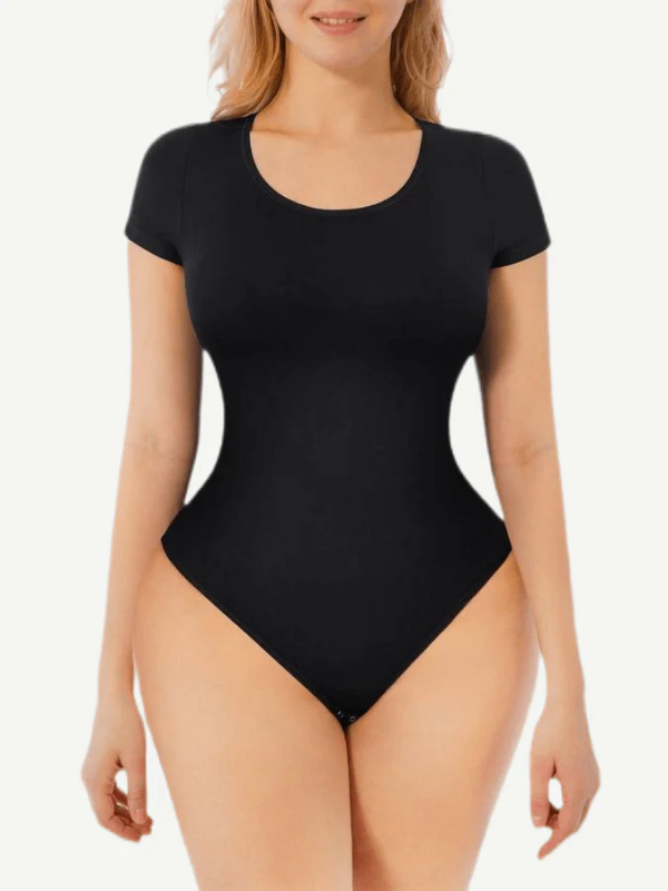 Seamless Short-Sleeved Thong Bodysuit